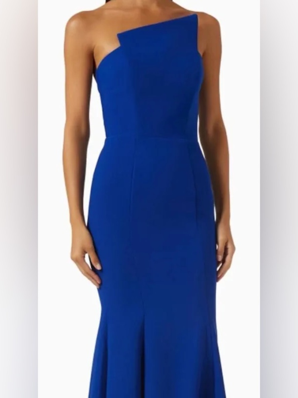 Nicole Bakti Strapless Cobalt Blue Gown